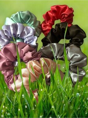 Festive Satin Scrunchie Set - Multicolor